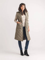 Puffer Vest With Drawstring Waist & Pockets
