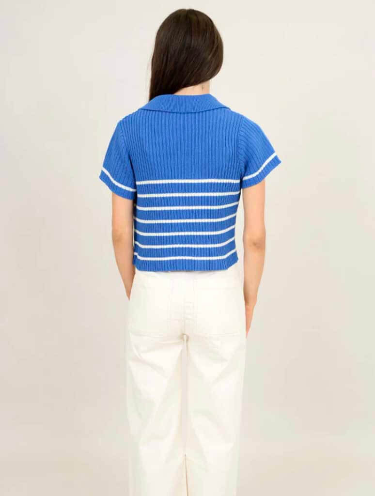 Vael Short Sleeve Cardigan in Royal