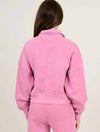 Mailyn Fleece LS Half-Zip Pullover In Dusty Rose