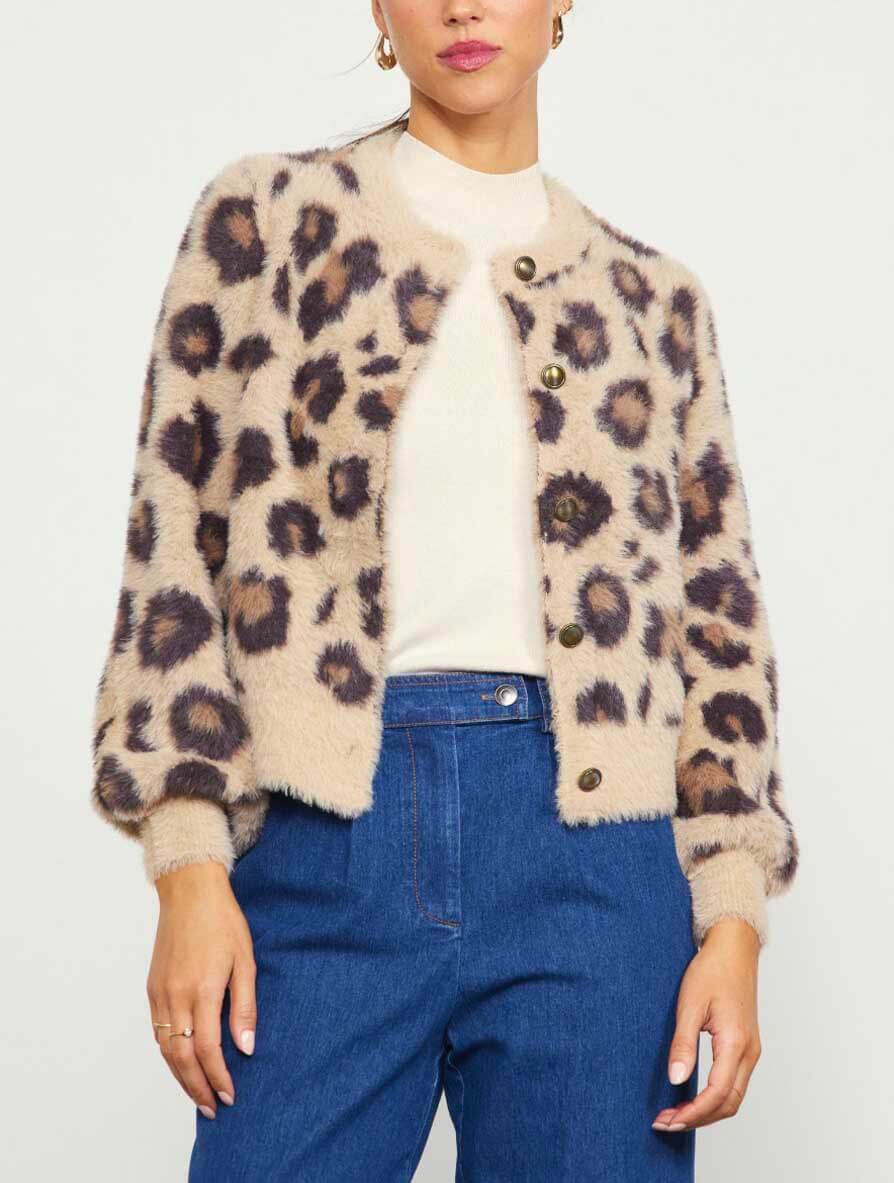 Leopard Fuzzy Cardigan