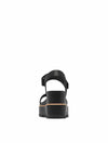 Sorel Joanie IV Y Strap Wedge in Black/Sea Salt