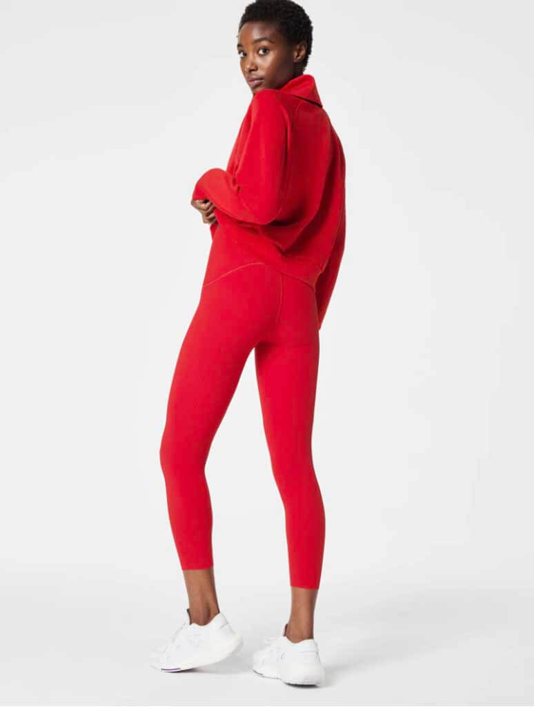 Spanx Booty Boost Active Contour Rib 7/8 Leggings in Spanx Red