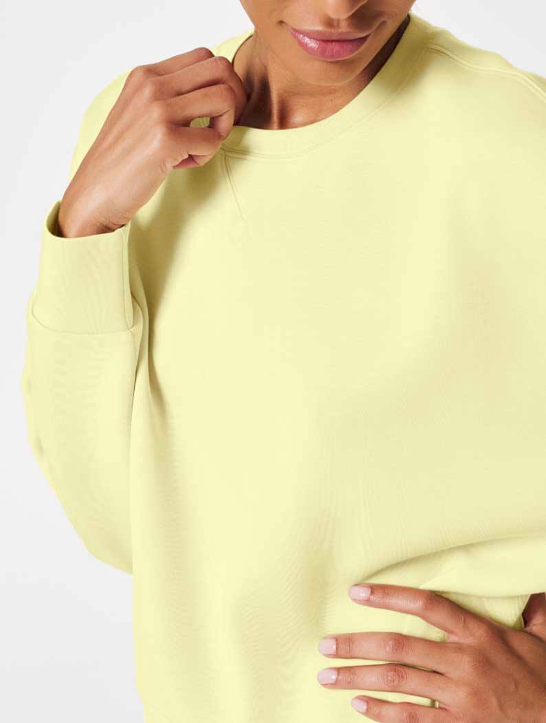 Spanx AirEssentials Crew Sweater in Lemon Lime