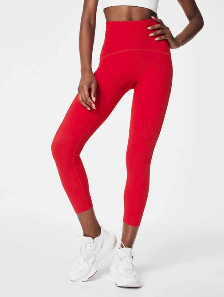 Spanx Booty Boost Active Contour Rib 7/8 Leggings in Spanx Red