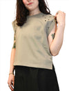 Sleeveless Top With Shoulder Metal Detail