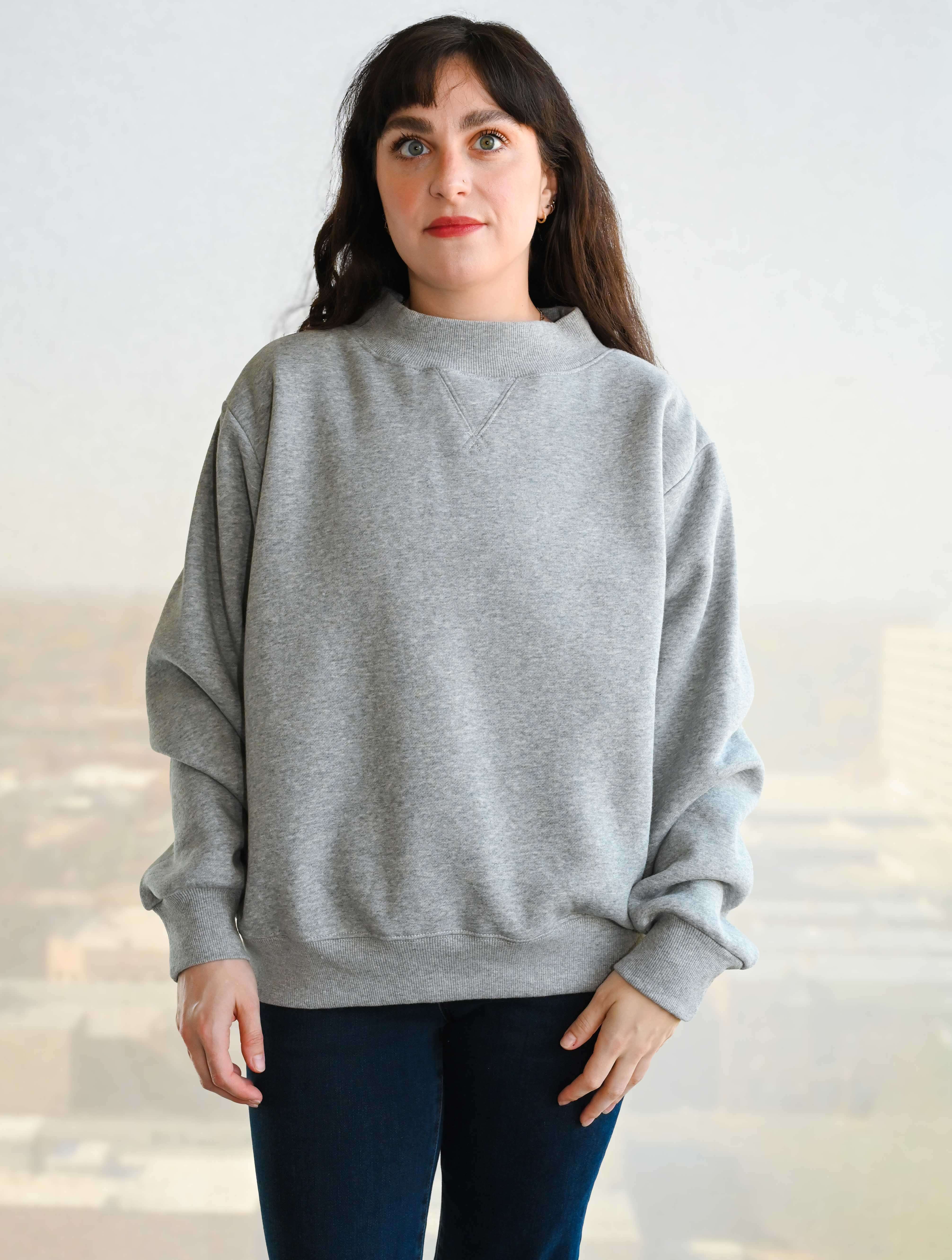 Fleece Wide Neck Sweatshirt