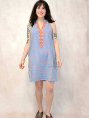 Sleeveless V-Neck Striped Dress
