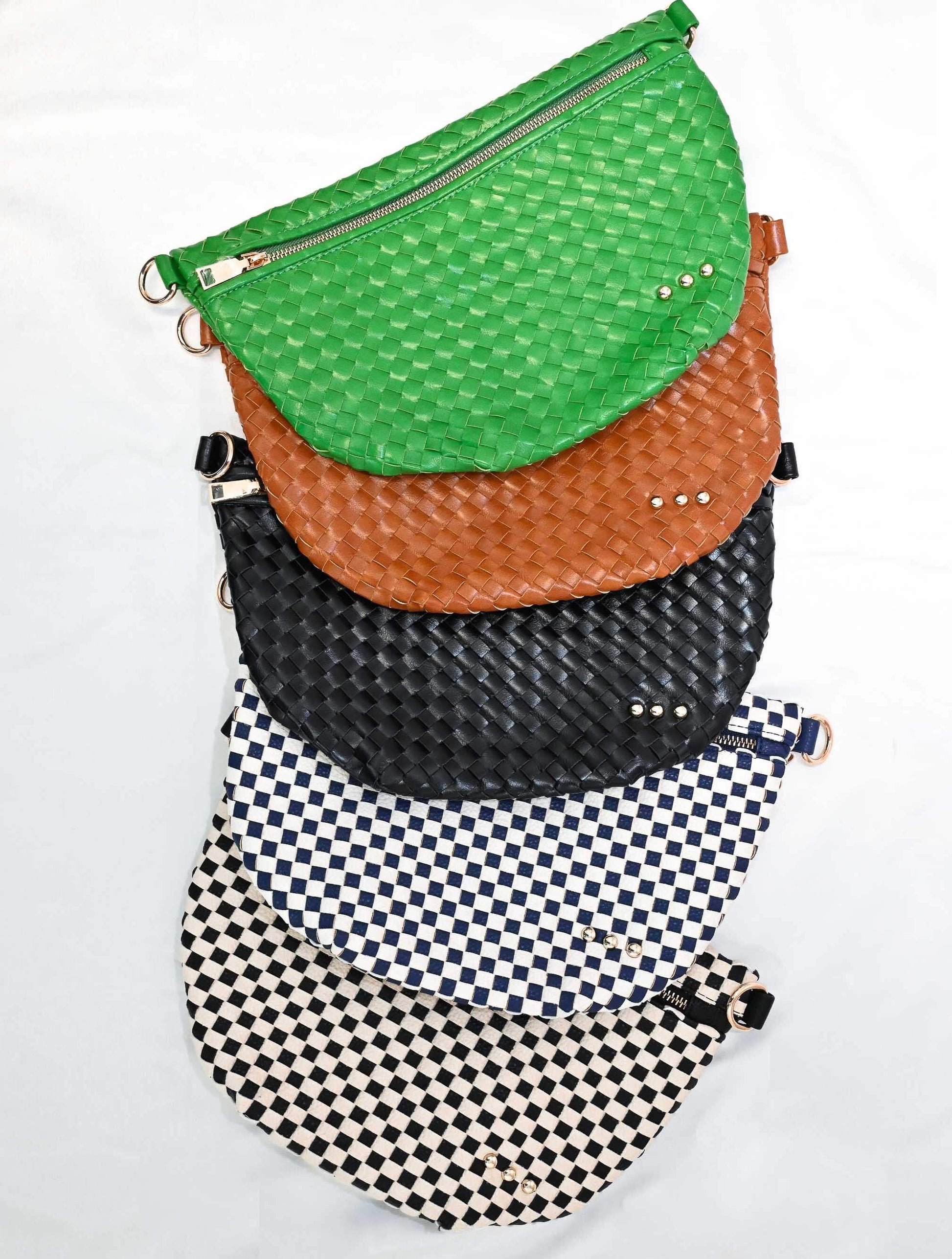 Westlyn Woven Bum Bag with Studded Detail
