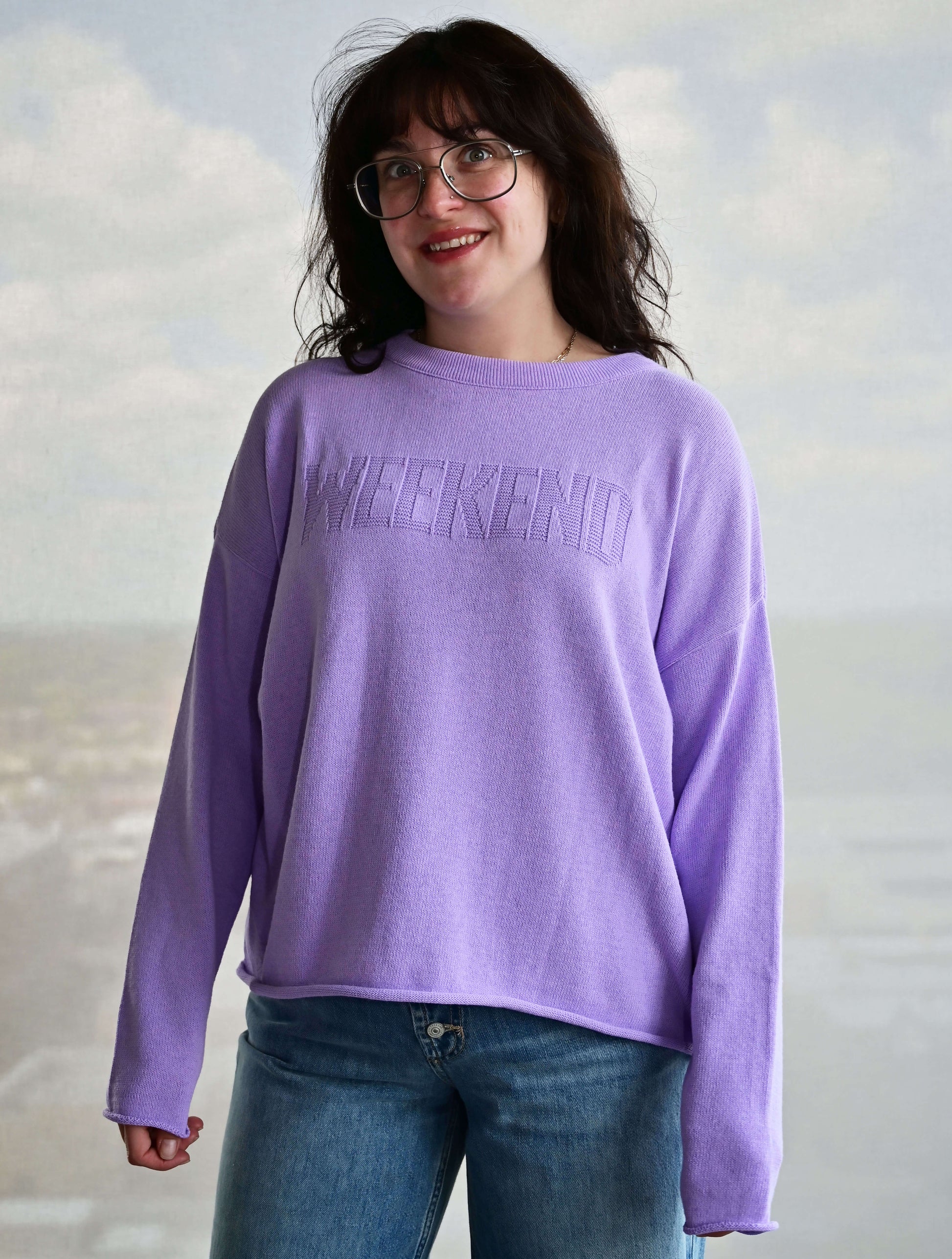 'Weekend' Crewneck Sweater