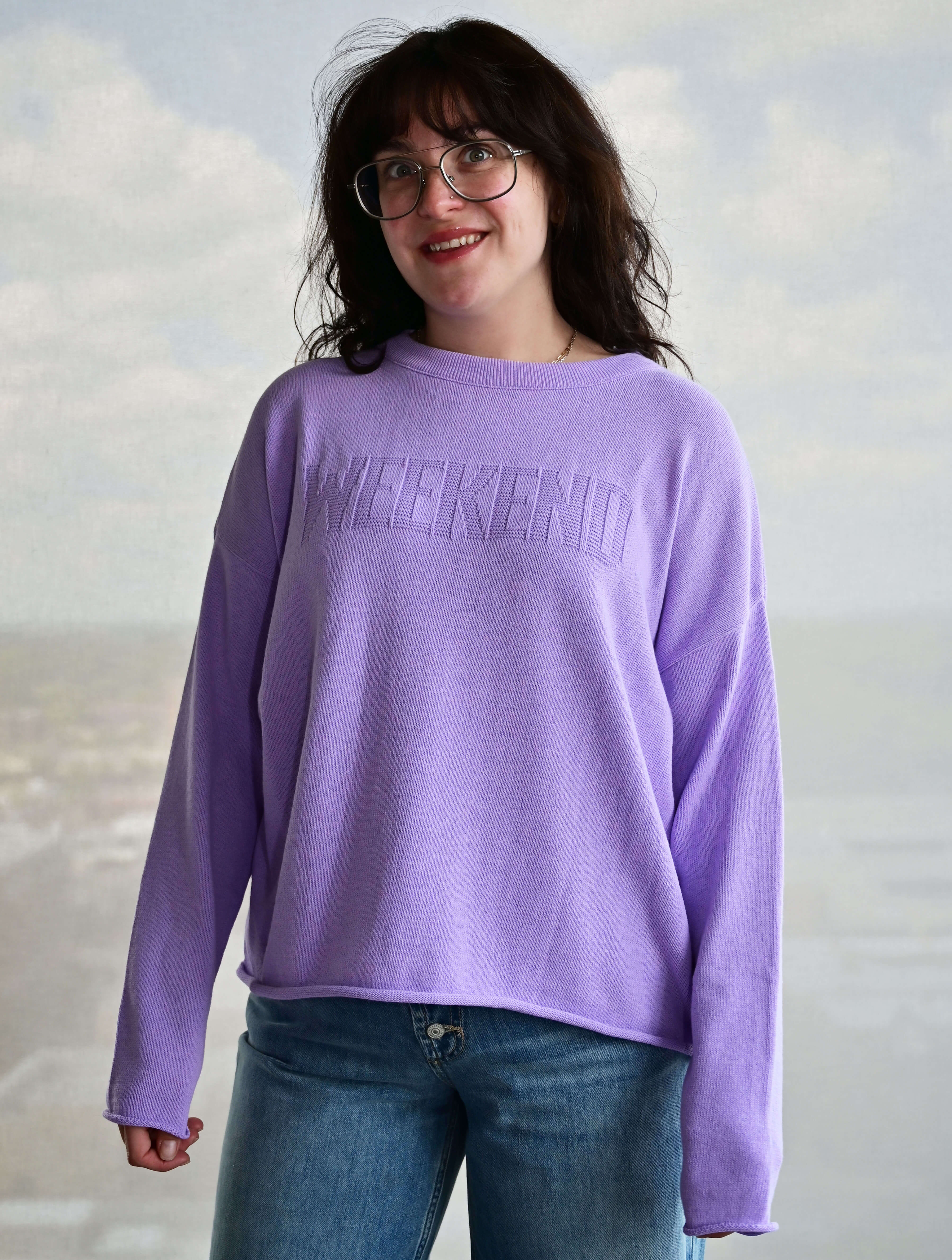 'Weekend' Crewneck Sweater