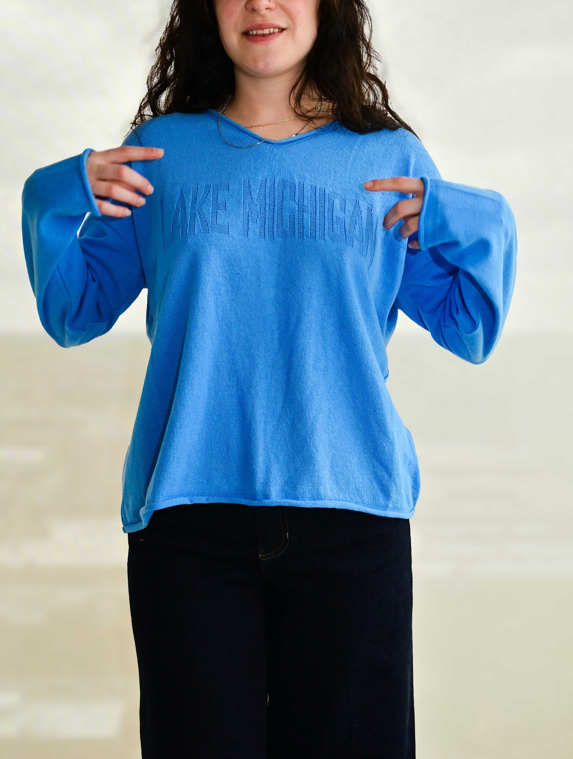 "Lake Michigan" V-Neck Sweater