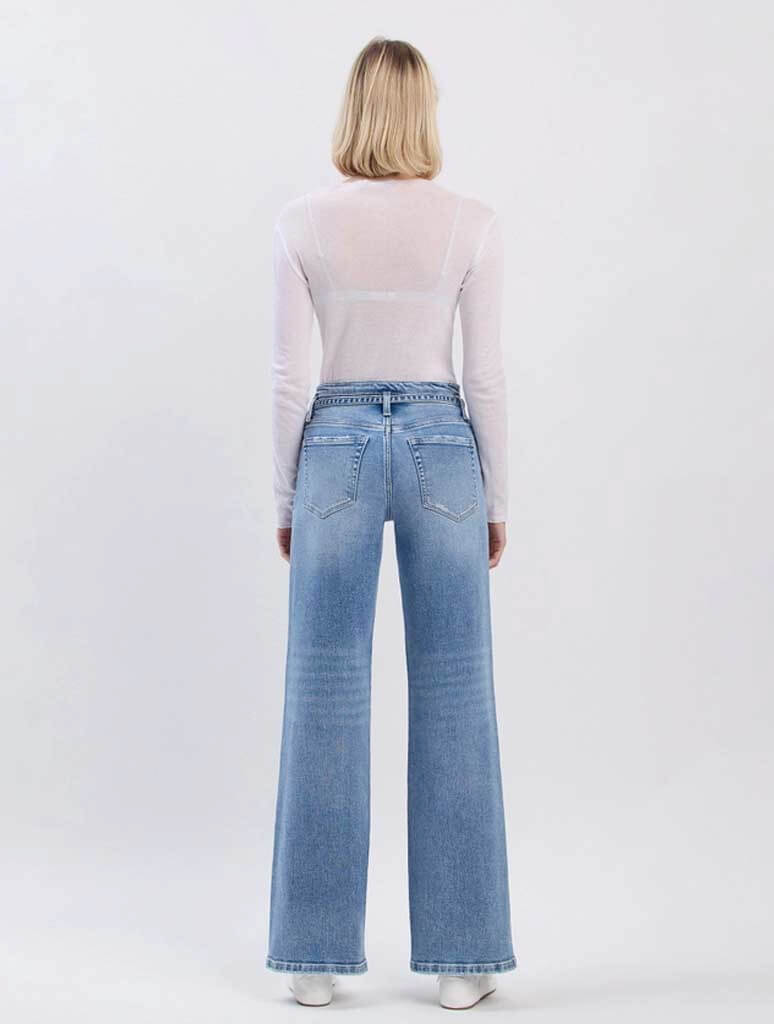 Lucid High Rise Wide Leg Jean With Belt