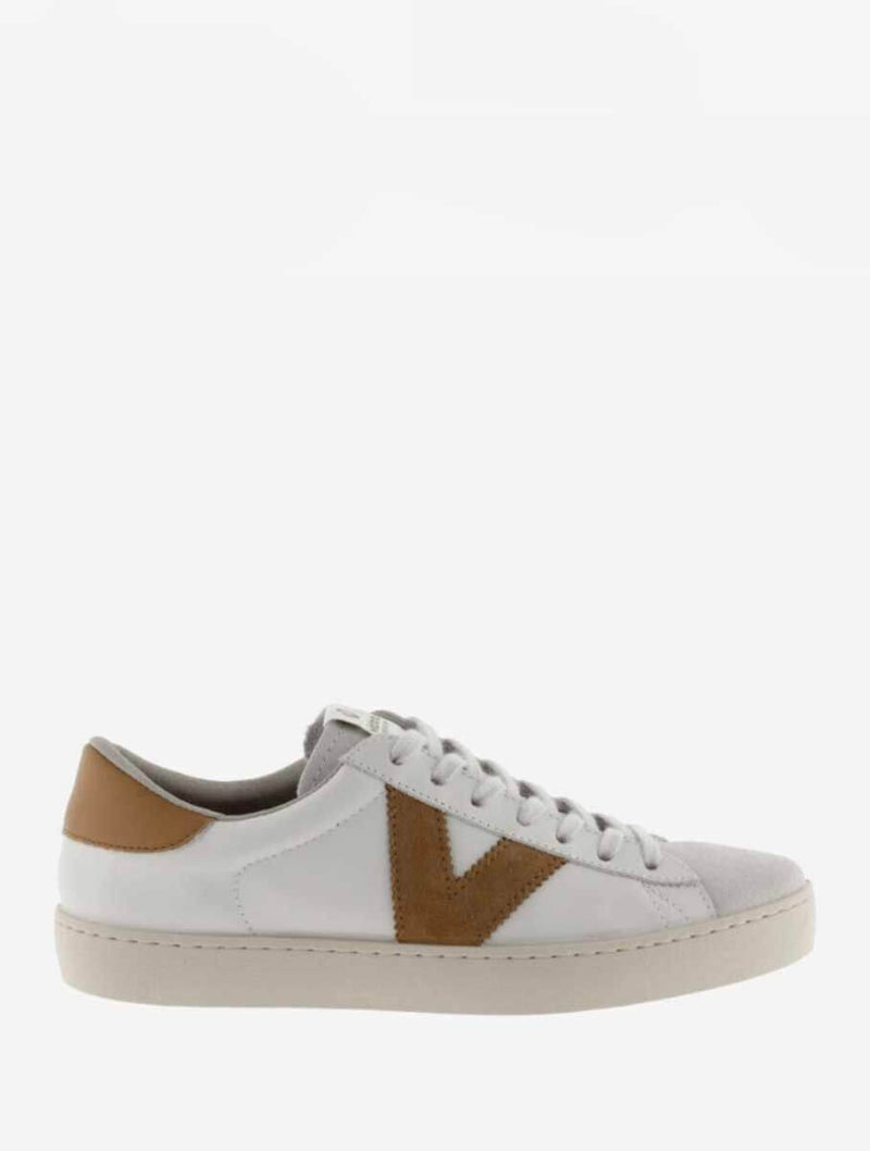 Victoria Berlín & Split Leather Sneaker in Cuero