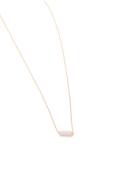 Rose Quartz Bar Necklace in Gold