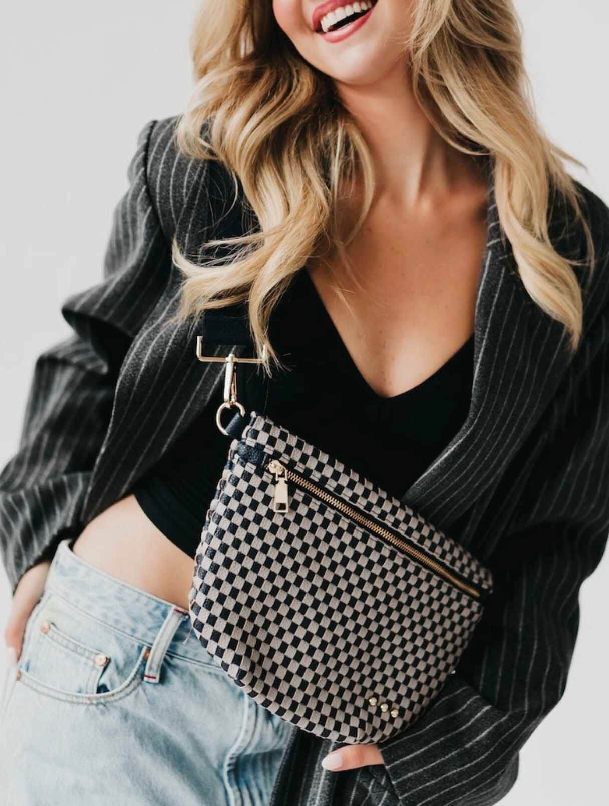 Westlyn Woven Bum Bag with Studded Detail