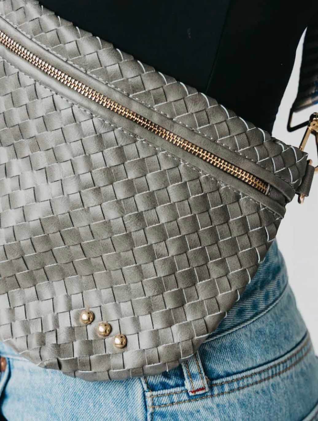 Westlyn Woven Bum Bag with Studded Detail