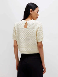 Short Sleeve Sweater in Ecru