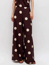 Polka Dot Wide Leg Pants in Brown