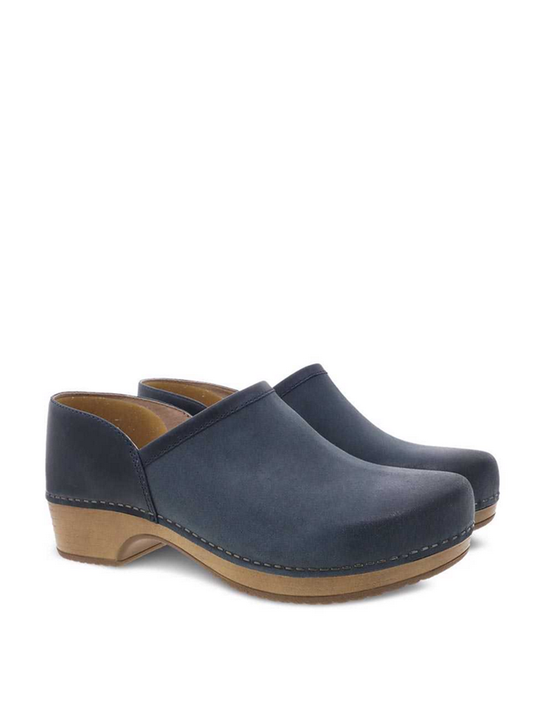 Dansko Brenna Burnished Suede Clog in Navy