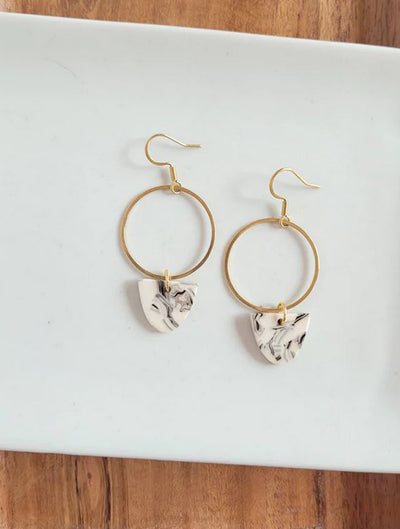 Iris Earrings in Marble