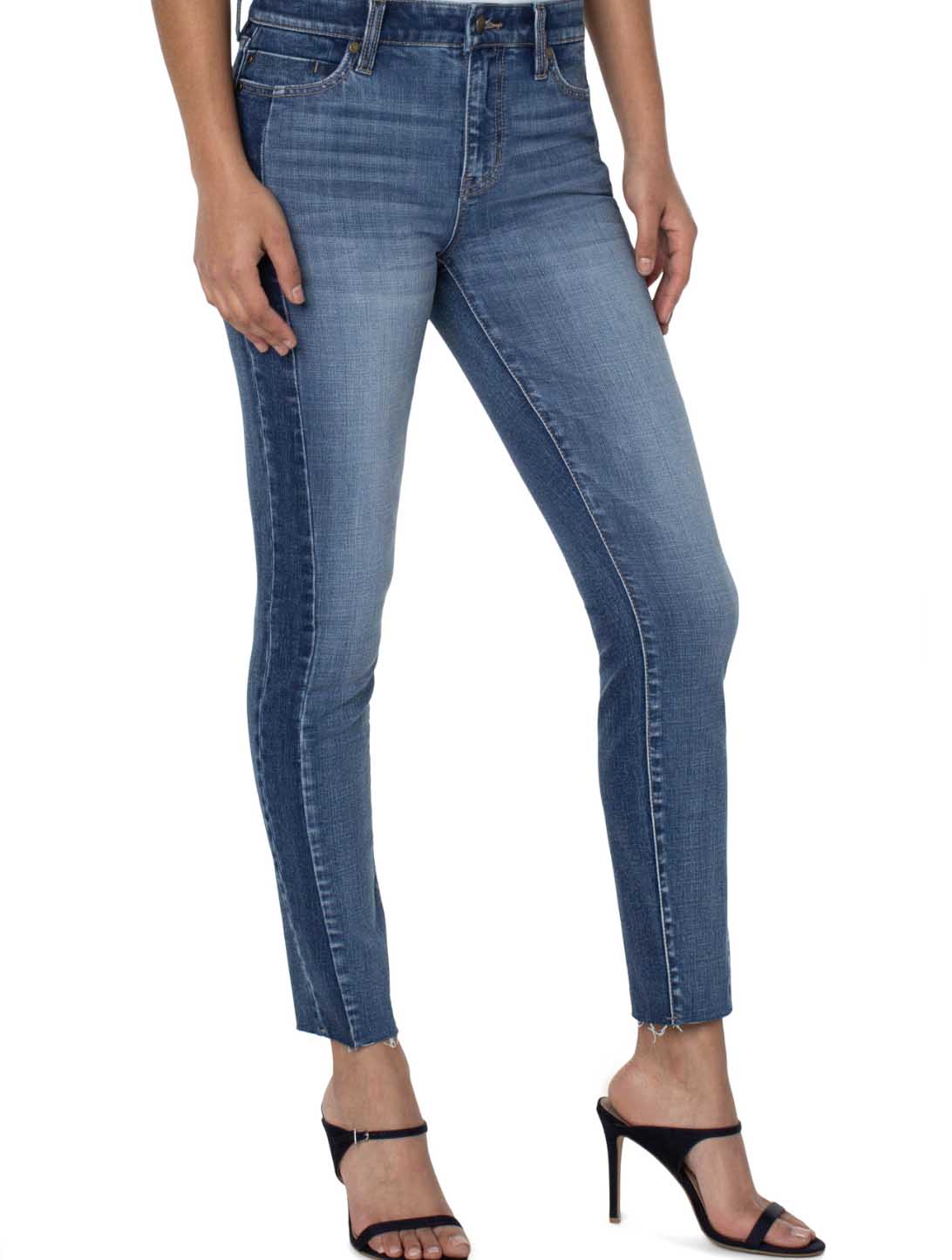 Liverpool Blocked Abby Ankle Skinny Jeans in Cedar Bluffs