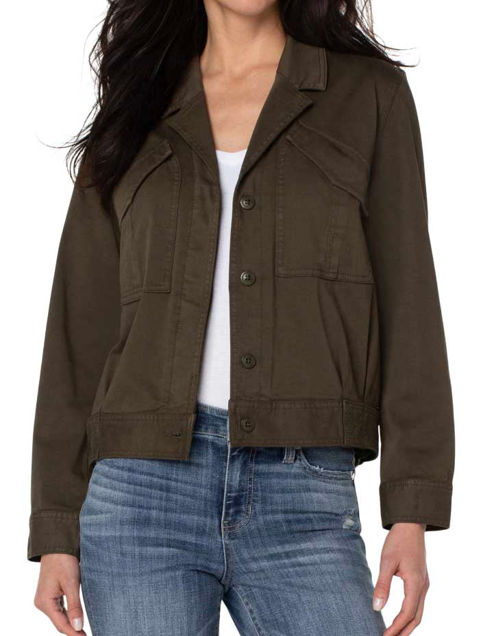 Liverpool Military Trucker Jacket in Oregano