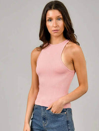 Martha Muscle Tank in Dried Rose