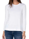 Liverpool Long Sleeve Scoop Neck Tee in White